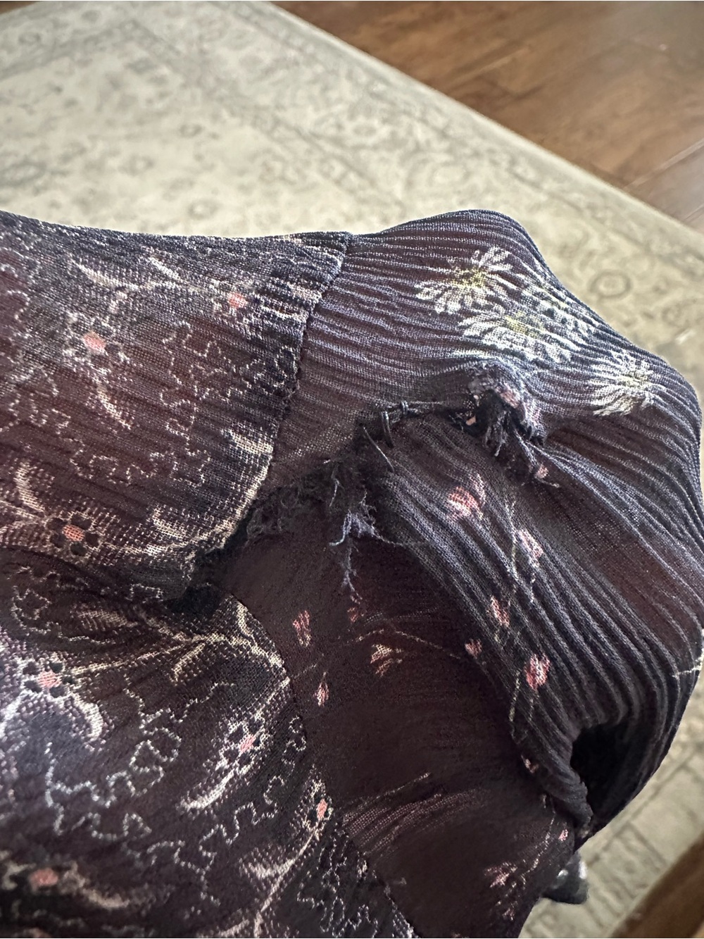 Paige Osteria Mixed Floral long sleeve silk chiffon dress Medium - Picture 11 of 12